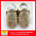 Wholesale High Quality Fashion beveled edge gold handmade tassel star fringe genuine leather fashion soft cute lovely baby shoes